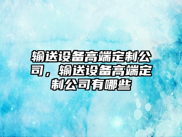 輸送設備高端定制公司，輸送設備高端定制公司有哪些