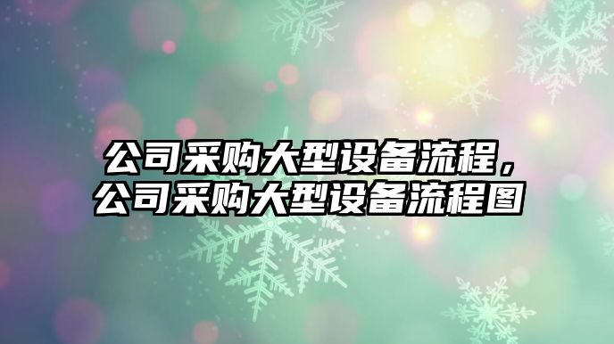 公司采購大型設備流程，公司采購大型設備流程圖