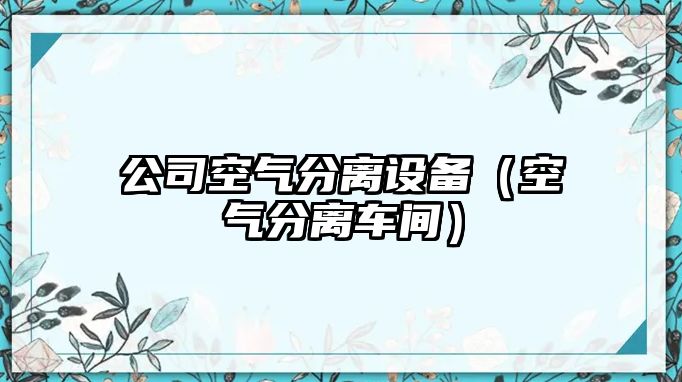公司空氣分離設備（空氣分離車(chē)間）