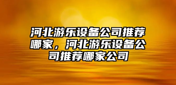 河北游樂(lè )設備公司推薦哪家，河北游樂(lè )設備公司推薦哪家公司