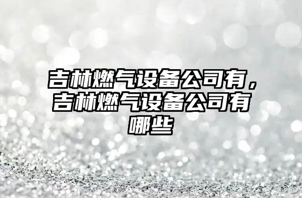 吉林燃氣設備公司有，吉林燃氣設備公司有哪些