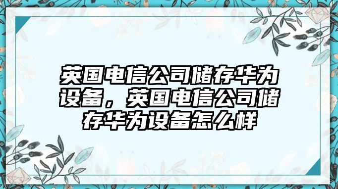 英國電信公司儲存華為設備，英國電信公司儲存華為設備怎么樣