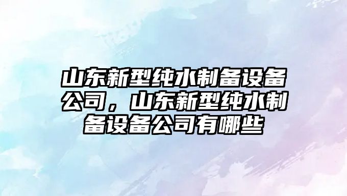 山東新型純水制備設備公司，山東新型純水制備設備公司有哪些
