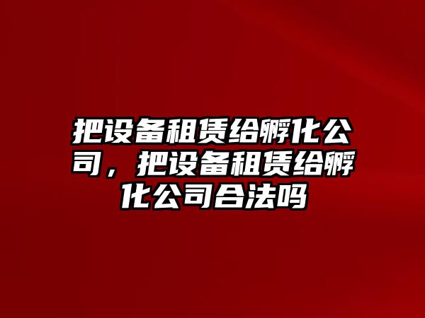 把設備租賃給孵化公司，把設備租賃給孵化公司合法嗎