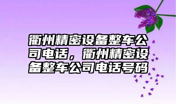 衢州精密設備整車(chē)公司電話(huà)，衢州精密設備整車(chē)公司電話(huà)號碼