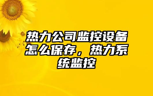 熱力公司監控設備怎么保存，熱力系統監控