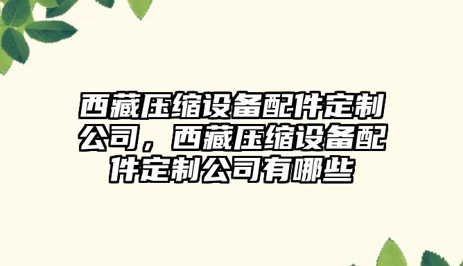 西藏壓縮設備配件定制公司，西藏壓縮設備配件定制公司有哪些