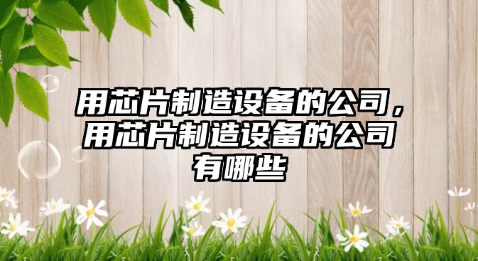 用芯片制造設備的公司，用芯片制造設備的公司有哪些