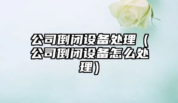 公司倒閉設備處理（公司倒閉設備怎么處理）