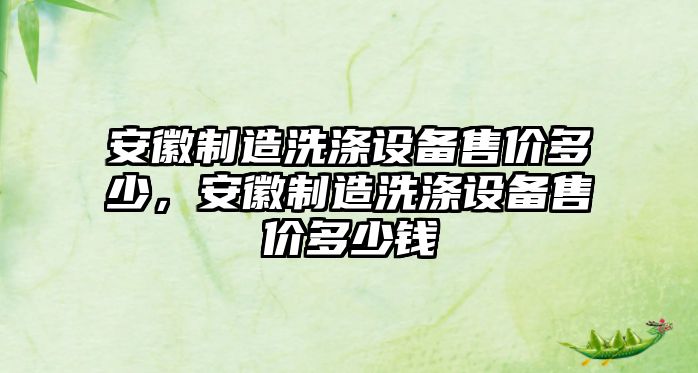 安徽制造洗滌設備售價(jià)多少，安徽制造洗滌設備售價(jià)多少錢(qián)