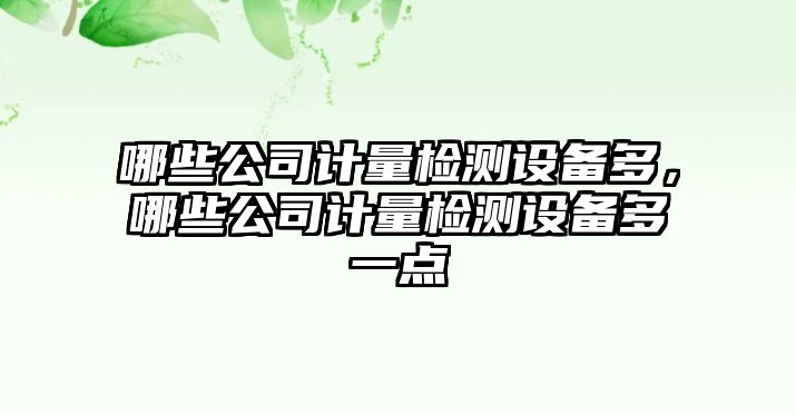 哪些公司計量檢測設備多，哪些公司計量檢測設備多一點(diǎn)