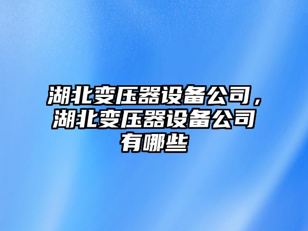 湖北變壓器設備公司，湖北變壓器設備公司有哪些