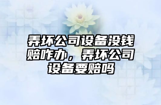 弄壞公司設備沒(méi)錢(qián)賠咋辦，弄壞公司設備要賠嗎