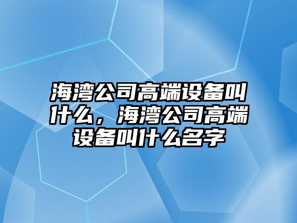 海灣公司高端設備叫什么，海灣公司高端設備叫什么名字