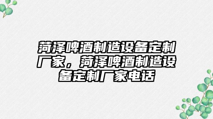 菏澤啤酒制造設備定制廠(chǎng)家，菏澤啤酒制造設備定制廠(chǎng)家電話(huà)