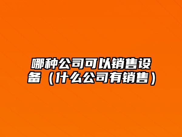 哪種公司可以銷(xiāo)售設備（什么公司有銷(xiāo)售）