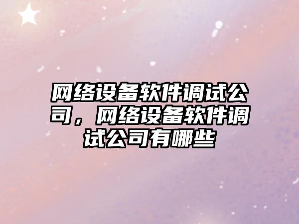 網(wǎng)絡(luò )設備軟件調試公司，網(wǎng)絡(luò )設備軟件調試公司有哪些
