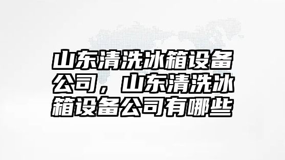 山東清洗冰箱設備公司，山東清洗冰箱設備公司有哪些