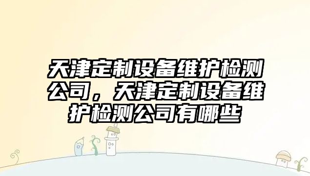 天津定制設備維護檢測公司，天津定制設備維護檢測公司有哪些
