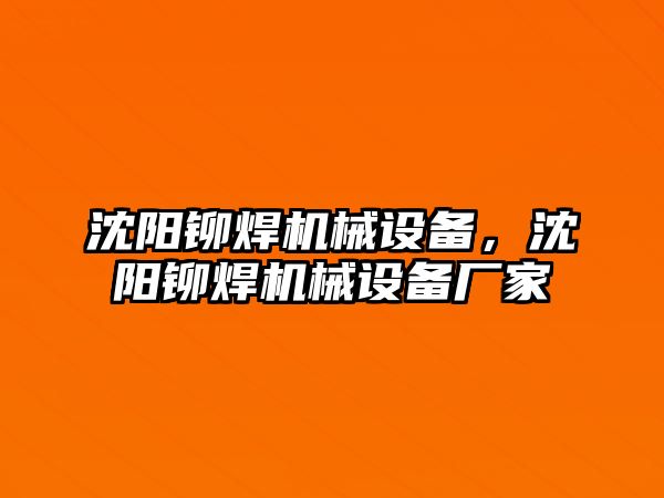 沈陽(yáng)鉚焊機械設備，沈陽(yáng)鉚焊機械設備廠(chǎng)家