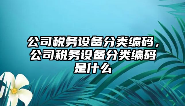 公司稅務(wù)設備分類(lèi)編碼，公司稅務(wù)設備分類(lèi)編碼是什么
