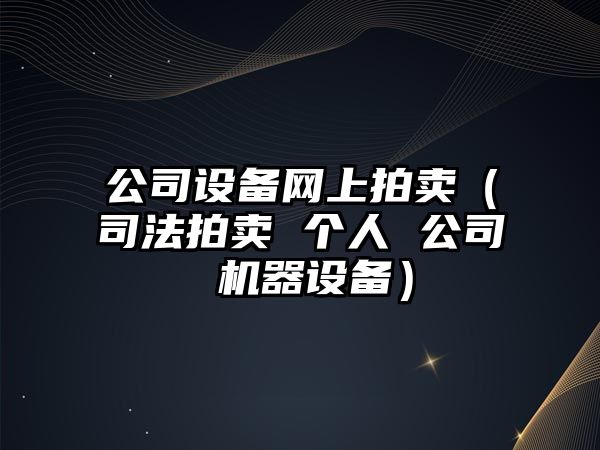 公司設備網(wǎng)上拍賣(mài)（司法拍賣(mài) 個(gè)人 公司 機器設備）