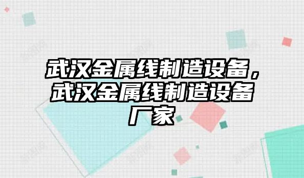 武漢金屬線(xiàn)制造設備，武漢金屬線(xiàn)制造設備廠(chǎng)家
