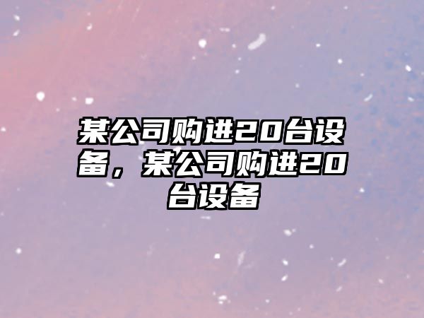 某公司購進(jìn)20臺設備，某公司購進(jìn)20臺設備