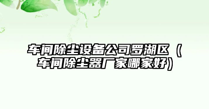 車(chē)間除塵設備公司羅湖區（車(chē)間除塵器廠(chǎng)家哪家好）