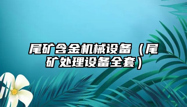 尾礦含金機械設備（尾礦處理設備全套）