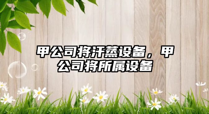 甲公司將汗蒸設備，甲公司將所屬設備