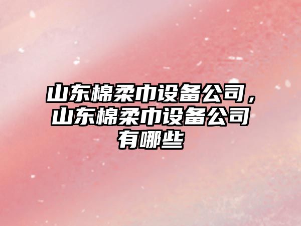 山東棉柔巾設備公司，山東棉柔巾設備公司有哪些