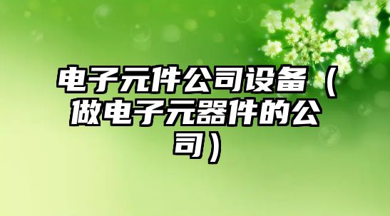 電子元件公司設備（做電子元器件的公司）