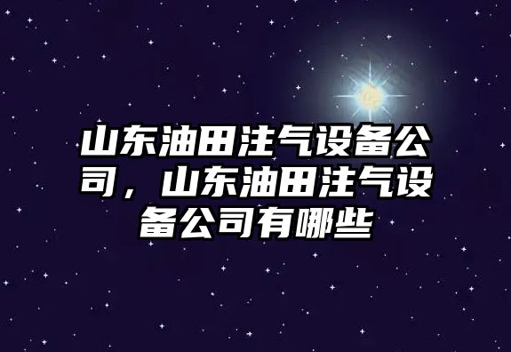 山東油田注氣設備公司，山東油田注氣設備公司有哪些
