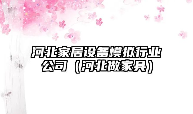 河北家居設備模擬行業(yè)公司（河北做家具）