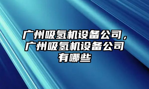 廣州吸氫機設備公司，廣州吸氫機設備公司有哪些