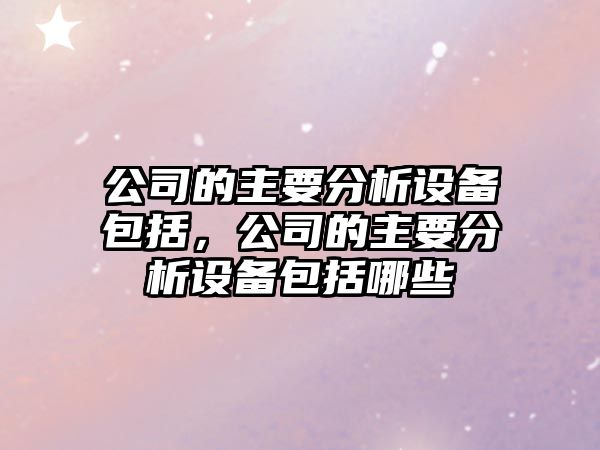 公司的主要分析設備包括，公司的主要分析設備包括哪些