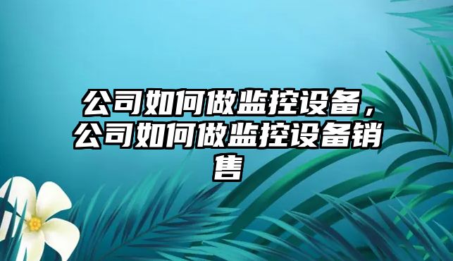 公司如何做監控設備，公司如何做監控設備銷(xiāo)售
