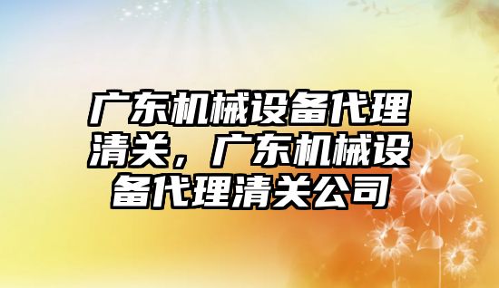 廣東機械設備代理清關(guān)，廣東機械設備代理清關(guān)公司