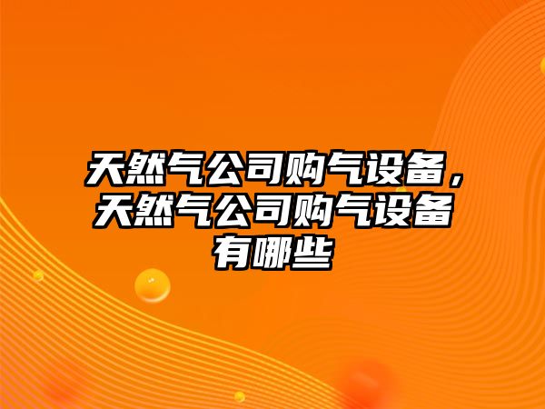 天然氣公司購氣設備，天然氣公司購氣設備有哪些