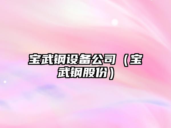 寶武鋼設備公司（寶武鋼股份）
