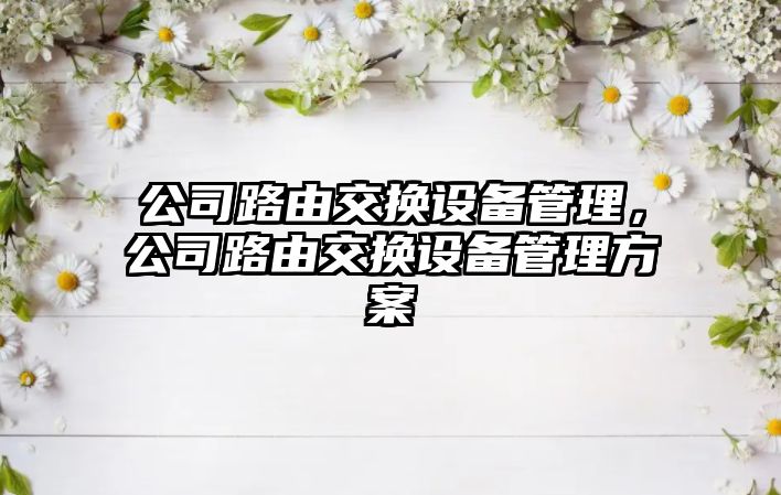公司路由交換設備管理，公司路由交換設備管理方案