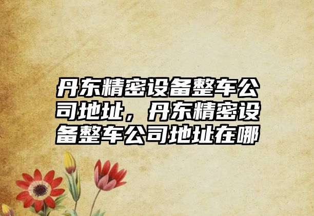 丹東精密設備整車(chē)公司地址，丹東精密設備整車(chē)公司地址在哪