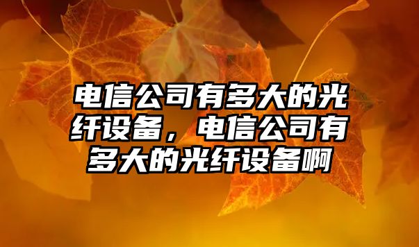 電信公司有多大的光纖設備，電信公司有多大的光纖設備啊