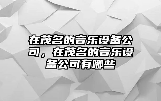在茂名的音樂(lè )設備公司，在茂名的音樂(lè )設備公司有哪些