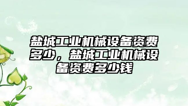 鹽城工業(yè)機械設備資費多少，鹽城工業(yè)機械設備資費多少錢(qián)