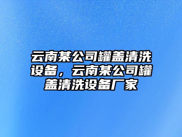 云南某公司罐蓋清洗設備，云南某公司罐蓋清洗設備廠(chǎng)家