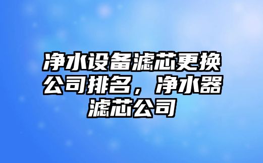 凈水設備濾芯更換公司排名，凈水器濾芯公司