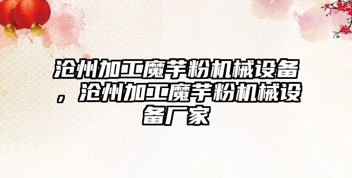 滄州加工魔芋粉機械設備，滄州加工魔芋粉機械設備廠(chǎng)家