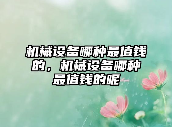 機械設備哪種最值錢(qián)的，機械設備哪種最值錢(qián)的呢
